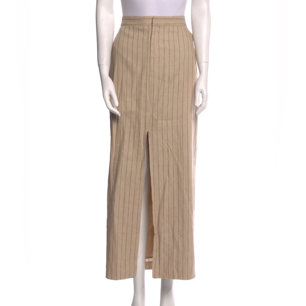 L’AGENCE Pinstripe Midaxi Skirt - Tan